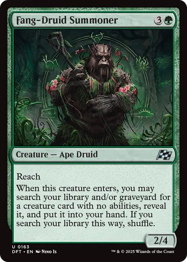 fang mtg card Magic The Gathering - Universes Beyond - Final Fantasy Cheerful lCie.) Fang-Druid Summoner - Aetherdrift -
