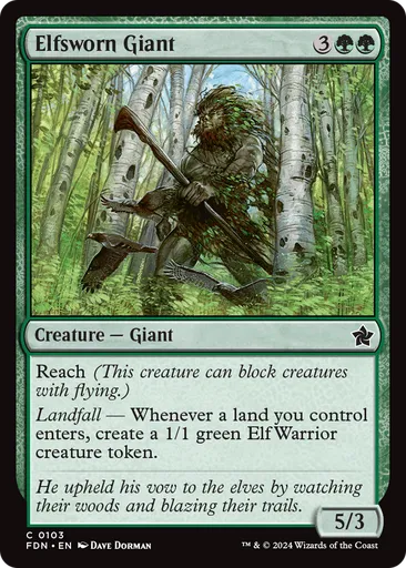 mtg best giant cards Elfsworn Giant - Foundations - MTG