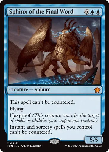Sphinx of the Final Word - Foundations - MTG - Untapped.gg Sphinx of the Final Word - Foundations - MTG - Untapped.gg