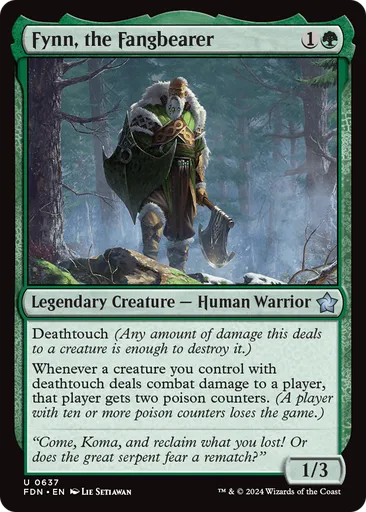Fynn, the Fangbearer - Foundations - MTG - Untapped.gg Fynn, the Fangbearer - Foundations - MTG - Untapped.gg