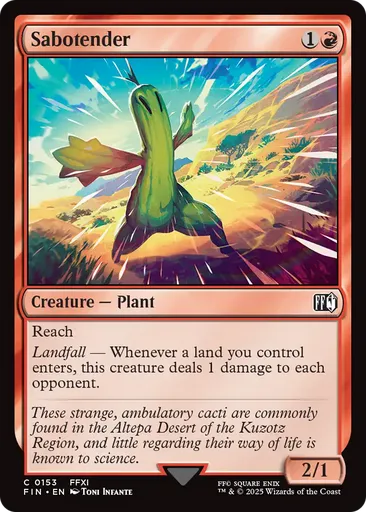 final fantasy mtg landfall cards Commander Deck Tifa Lockhart 100 Magic EDH Moonveil Games Sabotender - Final Fantasy -
