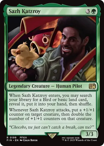 final fantasy mtg bird FOIL] Traveling Chocobo (Borderless) (Neon Ink Green) Whenever a land you control enters MTG Commander Deck Choco, Seeker