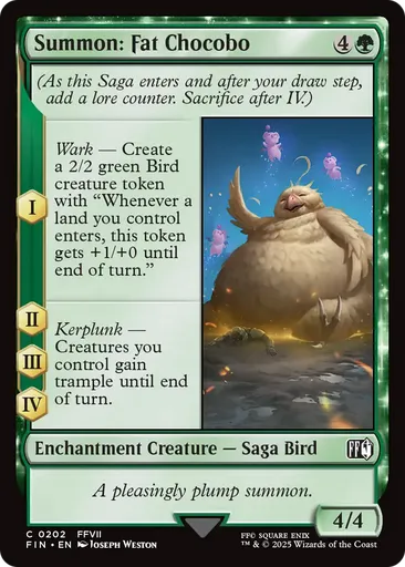 final fantasy chocobo mtg Magic: The Gathering The Gathering (MTG) card images and symbols Wizards of the Coast Summon: Fat Chocobo - Final