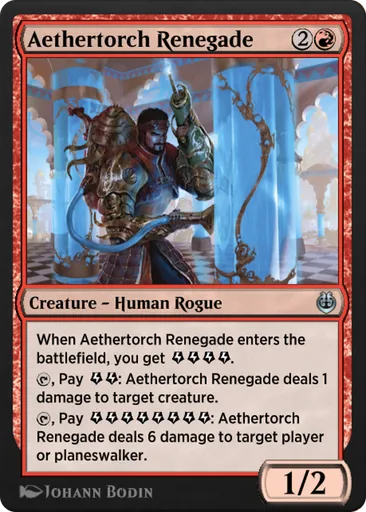 Mtg Avatar The Last Airbender Carte Magic: The Gathering - Aethertorch Renegade (Rinnegato Eterfiamma) - Kaladesh - Carte Individuelle Pour Deck Carte Collection Jeu De Stratégie