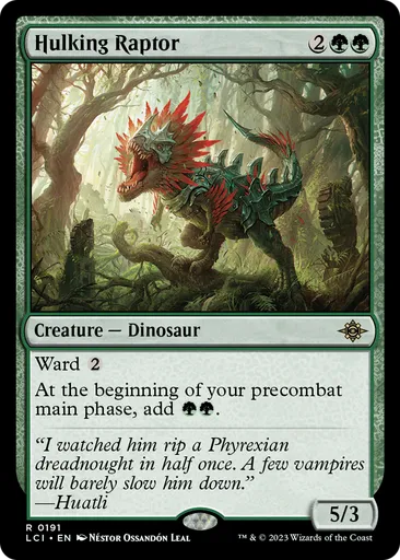 Hulking Raptor - The Lost Caverns of Ixalan - MTG - Untapped.gg Hulking Raptor - The Lost Caverns of Ixalan - MTG - Untapped.gg