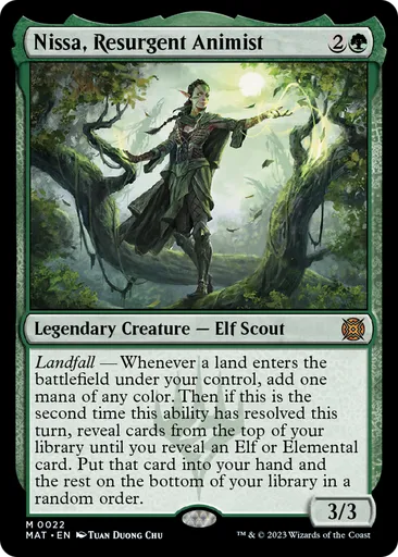 MTG 復活した精霊信者、ニッサ じゃんけん プレイマット MAT)復活した精霊信者、ニッサ(エッチング)(0122)(F)/NISSA