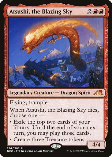 Magic: The Gathering Card - Atsushi, The Blazing Sky (134/302) - Kamigawa: Neon Dynasty