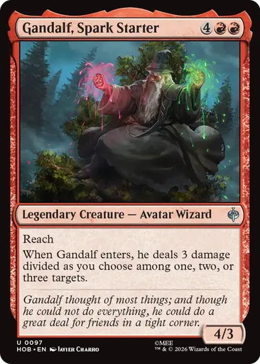 mtg gandalf card the White LotR DOUBLE TRIGGERS Magic Custom Commander Deck copy that spell Gandalf, Goblins' Bane // Flameshape